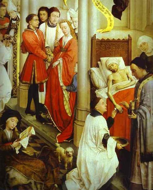Rogier van der Weyden Altarpiece.Ordination Norge oil painting art